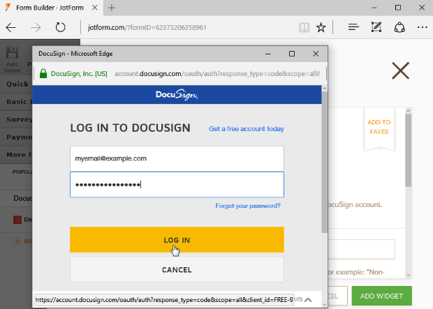 connect docusign to jotform